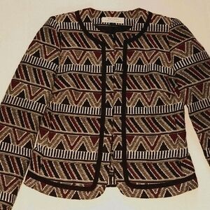 Tahari Tapestry Open Front Blazer Jacket. Size 2. Dressy. Casual. Career